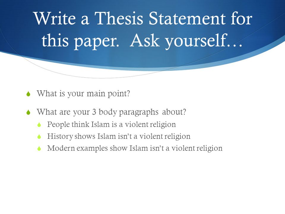 Thesis Statement About Yourself Examples